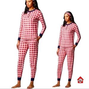 Simply Vera Red Gingham Checkered Pajamas Size PM Like New Warm & Cozy